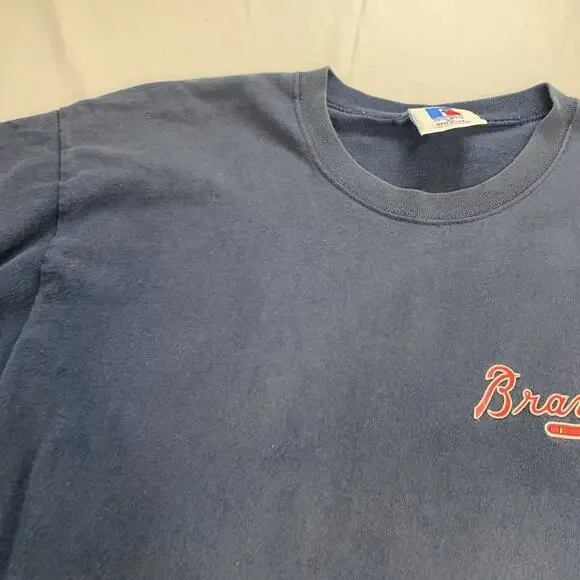 Vintage Russell Athletics Atlanta Braves Short Sleeve T Shirt Sz XL - Picture 4 of 7